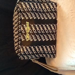 Brown & cream Betsey Johnson small travel bag with black lining with red 🌹